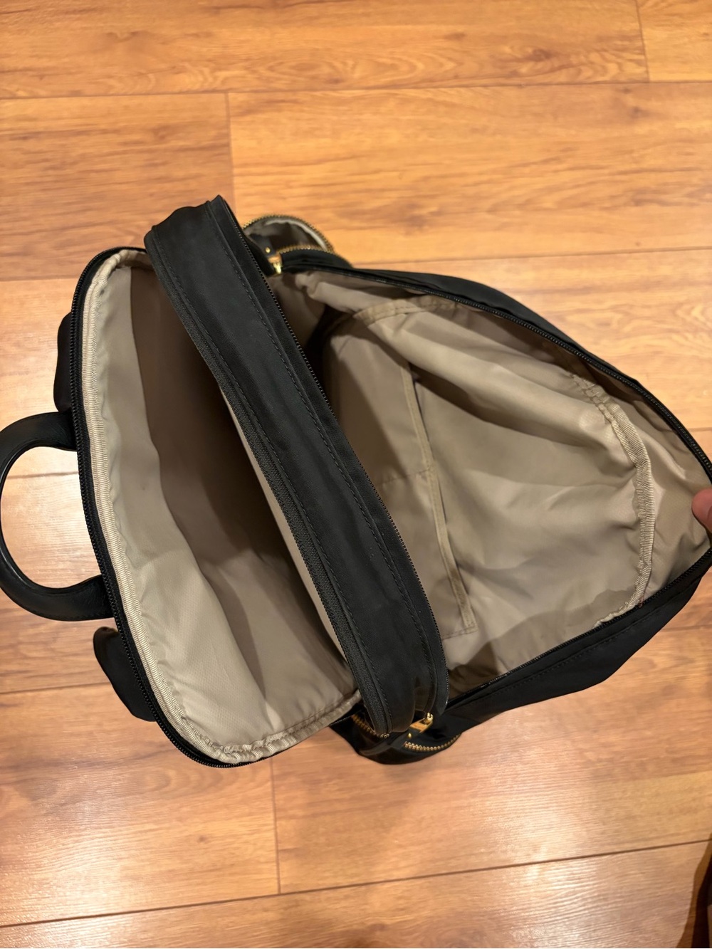 TUMI Voyageur Nylon Backpack Black Gold Hardware - Picture 5 of 5